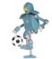 Grunge vintage robot play in soccer football. 3D rendering