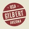 Grunge vintage round stamp with text Gilbert, Arizona