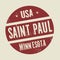 Grunge vintage round stamp with text Saint Paul, Minnesota