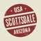 Grunge vintage round stamp with text Scottsdale, Arizona