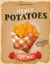 Grunge And Vintage Wedge Potatoes Poster