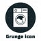 Grunge Washer icon isolated on white background. Washing machine icon. Clothes washer - laundry machine. Home appliance