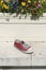 Grunge weathered red sneakers