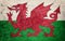 Grunge Welsh flag. Welsh flag with grunge texture.