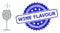 Grunge Wine Flavour Seal Stamp and Recursive Wine Flavour Icon Composition