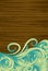 Grunge wood background with hand drawn swirls