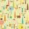 Grunge Woodland Animals seamless pattern