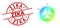 Grunge Zika Stamp Seal and Polygonal Spectral Colored Biohazard Virus Icon with Gradient