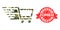 Grunge Zombie Stamp And Shopping Cart Polygonal Mocaic Military Camouflage Icon