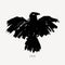 Grungy abstract raven illustration. Vector tribal bird.