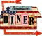 Grungy american diner sign, retro grungy vector illustration