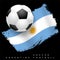 Grungy Argentine flag with soccer ball