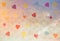 Grungy Background with Colourful Hearts