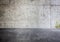 Grungy concrete wall and floor