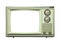 Grungy Green Vintage Television Isolated with Cut Out Screen