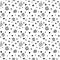 Grungy hand drawn seamless pattern. Spirals, stars, hearts and dots isolated on a white background.