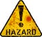 Grungy hazard, risk, danger warning icon, internet security