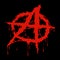 Grungy illustration of the anarchy symbol