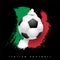 Grungy Italian flag with soccer ball