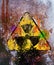 Grungy nuclear radiation warning sign