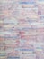 Grungy painted peeling wall industrial brick background