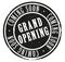 Grungy round rubber stamp with text GRAND OPENING and COMING SOON