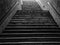 Grungy stairways at the entrance of a Bucharest subway station