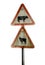 Grungy UK Cattle Warning Sign