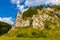 Grupa Zabiego Konia limestone rock massif in Kobylanska Valley within Jura Krakowsko-Czestochowska upland in Poland
