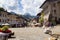 GRUYERE, CH, CIRCA JULY, 2016: View of the main street in the swiss town Gruyeres Switzerland on a beautiful summer day. Gruyere