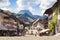 GRUYERE, CH, CIRCA JULY, 2016: View of the main street in the swiss town Gruyeres Switzerland on a beautiful summer day. Gruyere