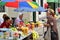 Gryazi, Russia - Aug 19. 2016. sale of fruits and vegetables on market in Russia