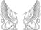 Gryphon mythical creature power and strength symbol  eagle head lion body bird wings heraldic emblem