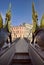 Gryphons of the Banks bridge on the Griboyedov canal. Four sculptures of mythical creatures with Golden wings hold a pedestrian