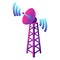 Gsm smart tower icon, isometric style