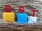 GST acrylic word letters.Slightly defocused and close up shot