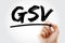 GSV - Gross Sales Value acronym with marker, business concept background