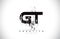 GT G T Grunge Brush Letter Logo Design in Black Colors Vector Il