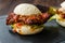 Gua Bao Burger with Crispy Chicken and Red Hot Chili Relish Sauce Buns