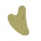 Gua sha massage scraper, green jade stone tool for facial massaging, traditional asian acupuncture massager, vector