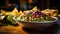 Guacamole and Chips: A close-up shot of a bowl of creamy guacamole with colorful tortilla chips, showcasing the rich