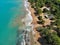 Guadeloupe beach drone view