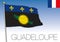 Guadeloupe regional flag, France, vector illustration