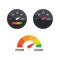 Guage icon. Credit score indicators and gauges set. Score