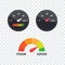 Guage icon. Credit score indicators and gauges vector set. Score