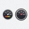 Guage icon. Credit score indicators and gauges vector set. Score