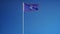 Guam flag in slow motion seamlessly looped with alpha