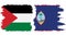 Guam and Palestine grunge flags connection vector
