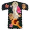 Guan Yin women god of Buddhism with cherry blossom design for traditional tattoo.