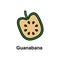 Guanabana, fruit icon. Element of Cinco de Mayo color icon. Premium quality graphic design icon. Signs and symbols collection icon